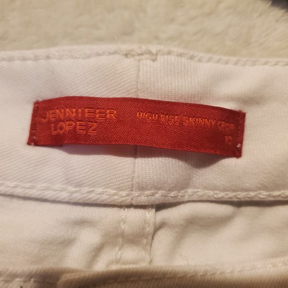 Women's size 10 White Jennifer Lopez Flawless Sculpt Cropped Jeans - Picture 4 of 5